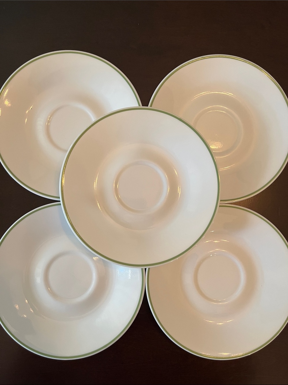 5 Pc Corelle Green Meadows Matching Saucer Plates 6.25"